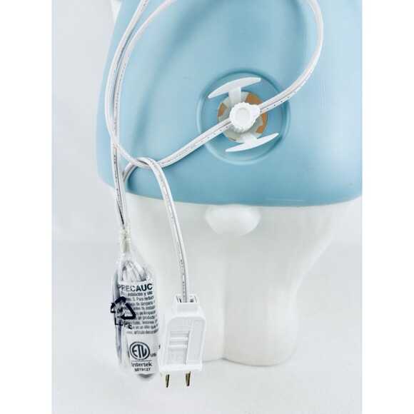 New 2024 Blue Boy Easter Bunny Rabbit Basket Flowers BLOW MOLD Lighted 24 Inch - Picture 7 of 12